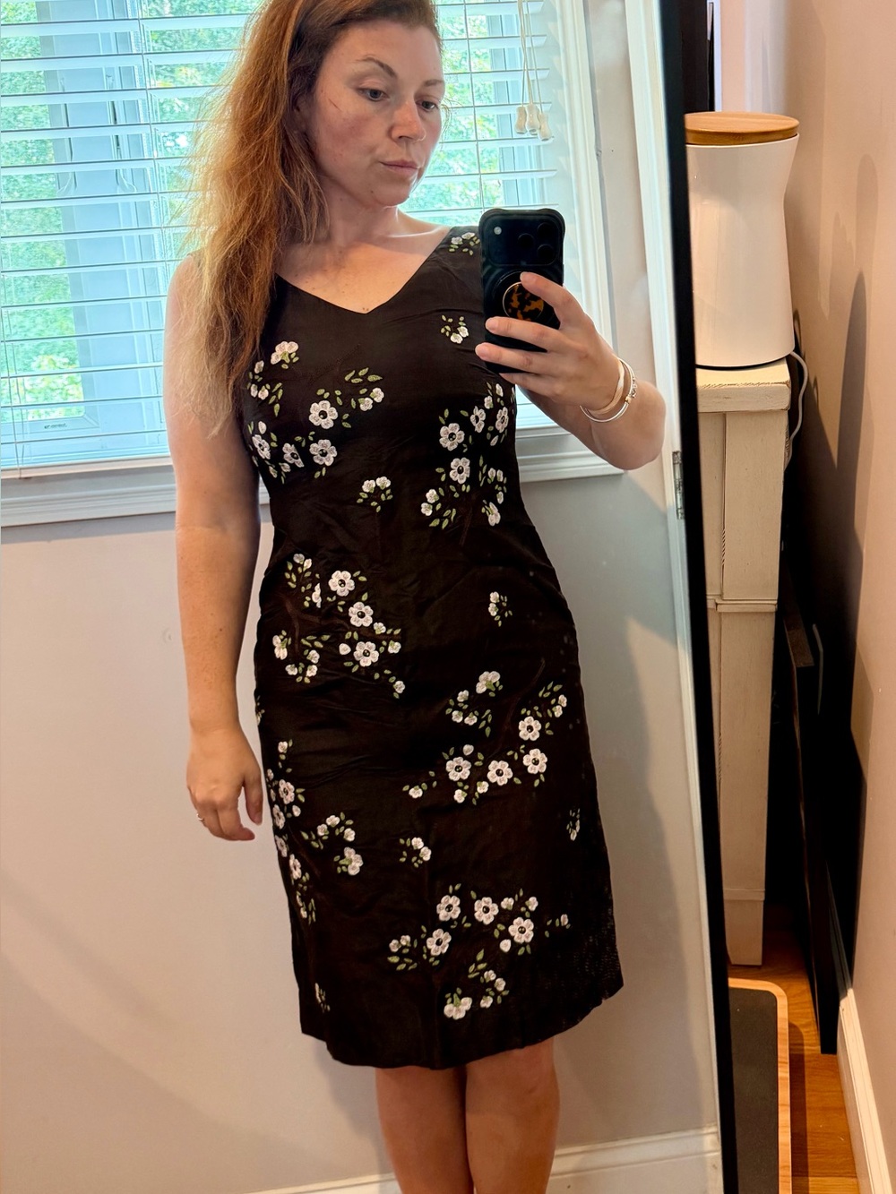 Gorgeous brown silk embroidered dress